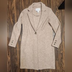 Rachel Zoe Beige Wool Blend Tan Long Coat SZ XS EUC